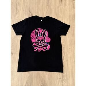 Psycho Bunny Unisex Slaytor Graphic Tee Size XS Black